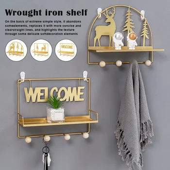 Nordic Simple Wrought Iron Shelf Storage Rack with 4 Hooks Wall Decor Home Supplies DTT88
Nordic Simple Wrought Iron Shelf Storage Rack with 4 Hooks Wall Decor Home Supplies DTT88