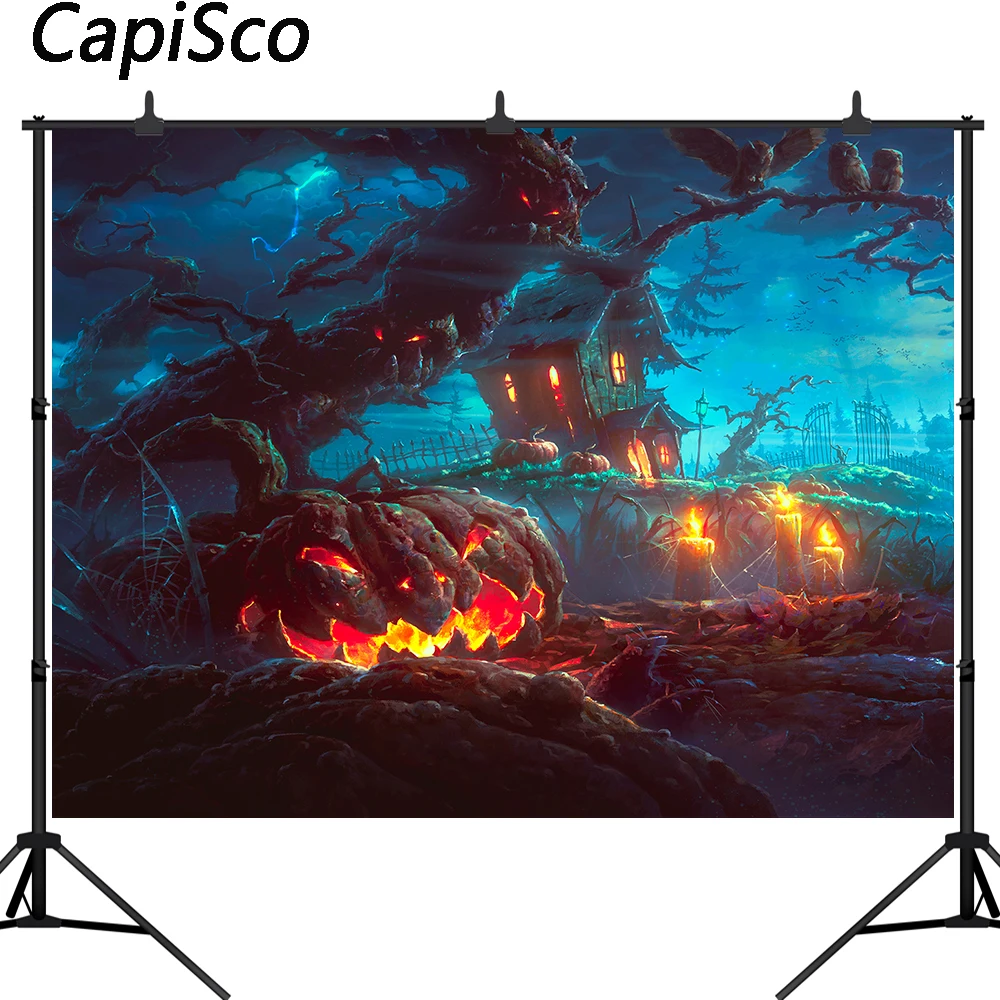 Capisco Halloween Pumpkin Backdrop Haunted Cemetery Ghost forest Bat Photography Background Party Decorations Photoshoot Props
Capisco Halloween Pumpkin Backdrop Haunted Cemetery Ghost forest Bat Photography Background Party Decorations Photoshoot Props