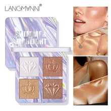 4 cores iluminar highlighter baking iluminador highlighter paleta rosto brightener contorno brilho kit blush maquiagem cosméticos(China)