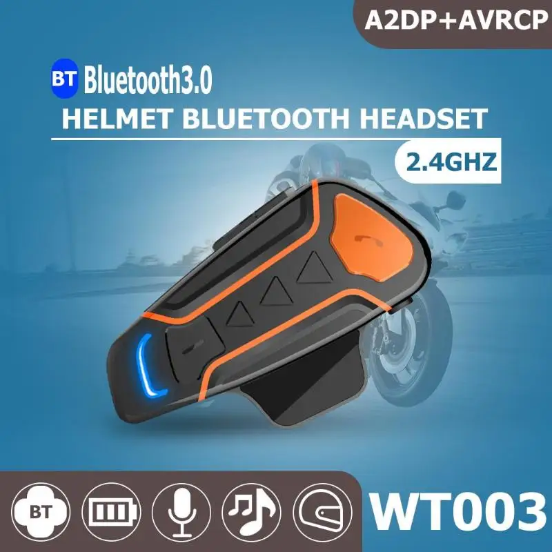 WT003 1000m Bluetooth Motorcycle Helmet Headset IPX5 Wireless Intercom Waterproof Sunscreen Callable Car Styling Accessories
WT003 1000m Bluetooth Motorcycle Helmet Headset IPX5 Wireless Intercom Waterproof Sunscreen Callable Car Styling Accessories