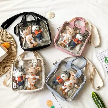 Transparent Handbags for Women 2020 Summer New Hot Female Preppy Style Soft Girls Style Students Crossbody Bags Shoulder Bags 
Transparent Handbags for Women 2020 Summer New Hot Female Preppy Style Soft Girls Style Students Crossbody Bags Shoulder Bags
