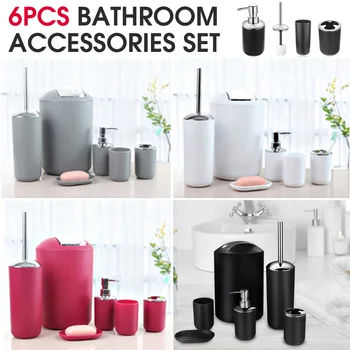 6pcs/set Bathroom Accessories Sets Toothpaste Tooth Brush Holder Hand Soap Shampoo Storage Bottle With Press with Toilet Cleaner
6pcs/set Bathroom Accessories Sets Toothpaste Tooth Brush Holder Hand Soap Shampoo Storage Bottle With Press with Toilet Cleaner