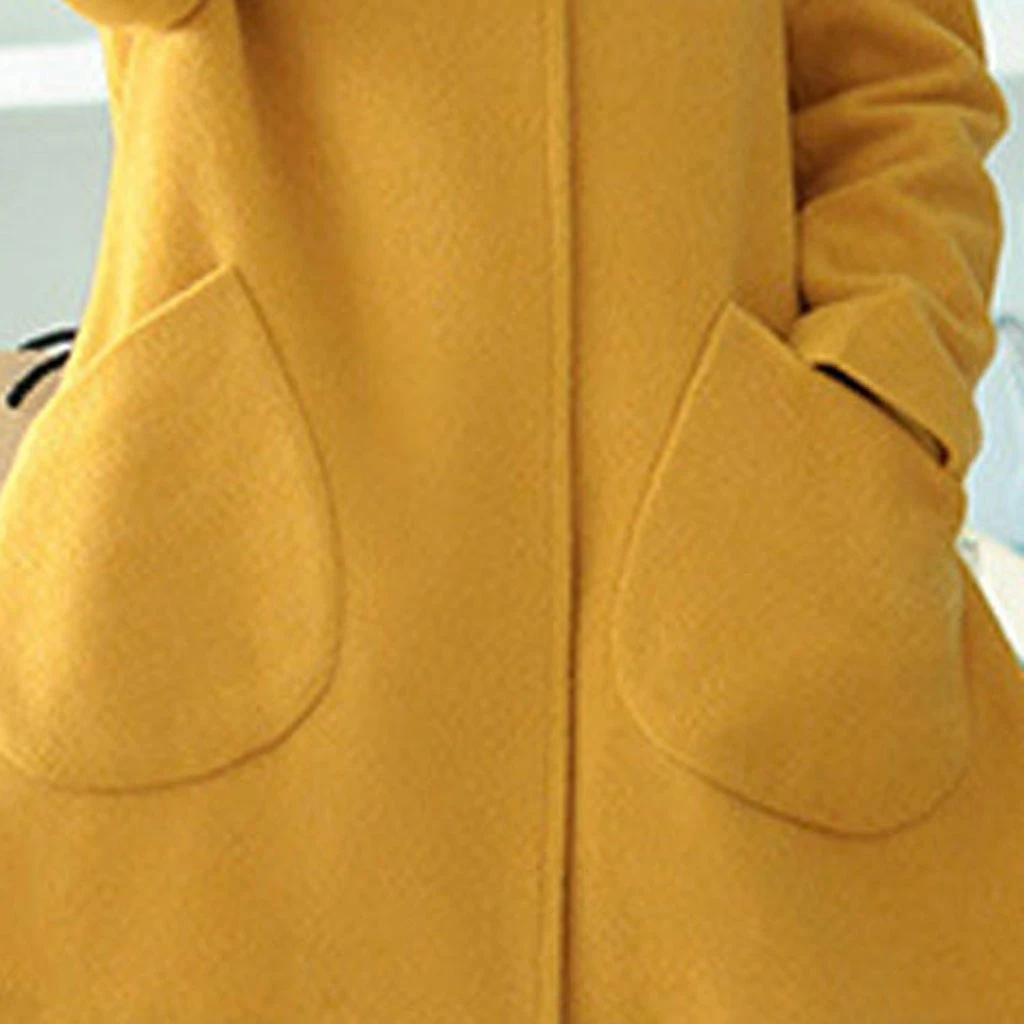 CHAMSGEND New Petite Wool Coat Female Autumn Winter Woolen Coat 2019 Ladies Long Cloak Waisted Overcoat Plus Size 1004