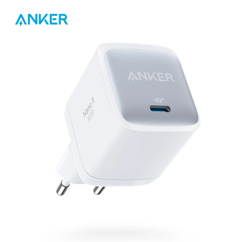Зарядное устройство USB C адаптер быстрой зарядки Anker Nano II 65 Вт GaN PPS компактное