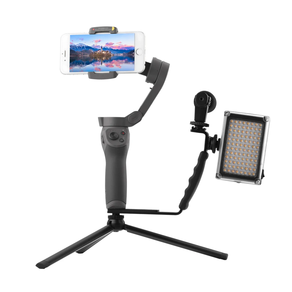 L Shaped Handle Holder for DJI OM 4 Osmo Mobile 3 2 Stabilizer Tripod Extension Rod LED Video Light Mount Microphone Bracket L Shaped Handle Holder for DJI OM 4 Osmo Mobile 3 2 Stabilizer Tripod Extension Rod LED Video Light Mount Microphone Bracket