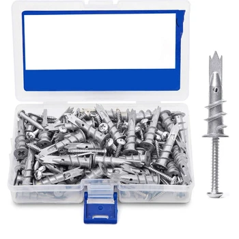 120Pcs/Set Screws Zinc Alloy Self Drilling Board Drywall Hollow-Wall Anchors M4.2 Tapping Screw Kit with Storage Box
120Pcs/Set Screws Zinc Alloy Self Drilling Board Drywall Hollow-Wall Anchors M4.2 Tapping Screw Kit with Storage Box