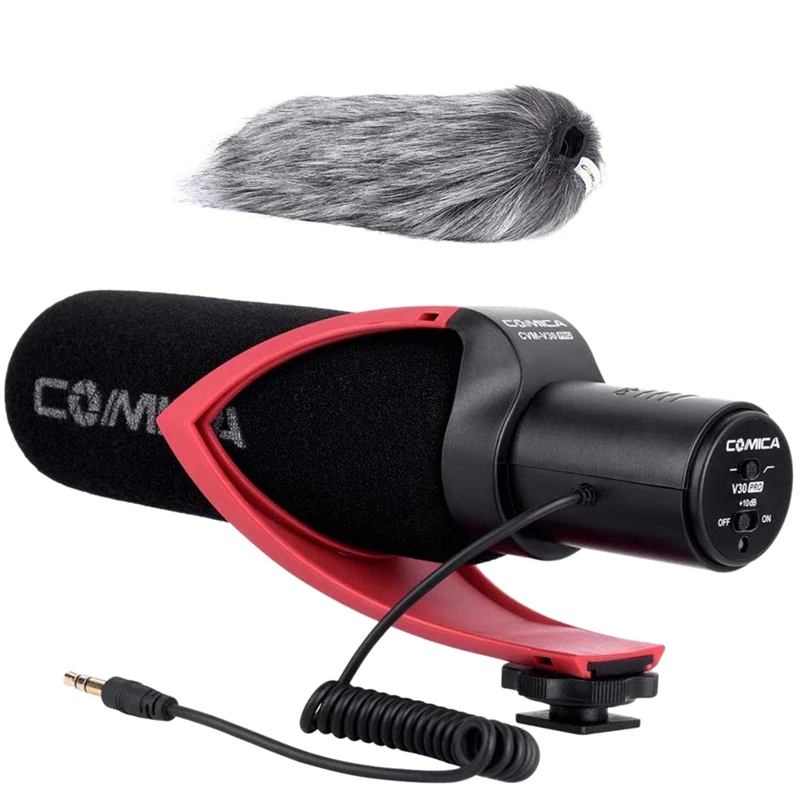 Comica CVM-V30 PRO On-Camera Microphone Super-Cardioid Condenser with 3.5mm Jack Video Interview for Canon | Электроника