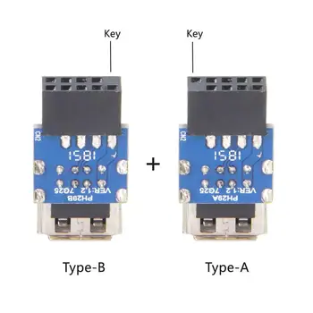 2pcs 9Pin/10Pin Motherboard Female Header to Dual USB 2.0 Female Adapter Vertical Type
2pcs 9Pin/10Pin Motherboard Female Header to Dual USB 2.0 Female Adapter Vertical Type