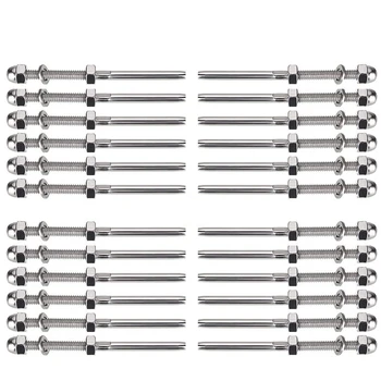 24 Packs Swage Threaded Stud Thread Terminal Stud Deck Cable Hardware for 1/8 inch Deck Cable Railing
24 Packs Swage Threaded Stud Thread Terminal Stud Deck Cable Hardware for 1/8 inch Deck Cable Railing