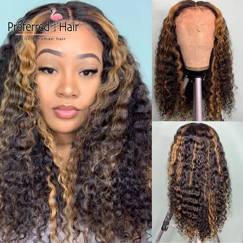 Preferred Curly Human Hair Wig Pre Plucked 13x6 Lace Front Wig with Baby Hair Remy Brazilian Highlight Wig For Black Women
Preferred Curly Human Hair Wig Pre Plucked 13x6 Lace Front Wig with Baby Hair Remy Brazilian Highlight Wig For Black Women