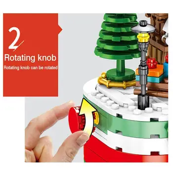 Christmas Tree Christmas Hut Rotating Music Box Creative Model Christmas Toys Blocks Building DIY Box Children Music Gifts B6X0
Christmas Tree Christmas Hut Rotating Music Box Creative Model Christmas Toys Blocks Building DIY Box Children Music Gifts B6X0