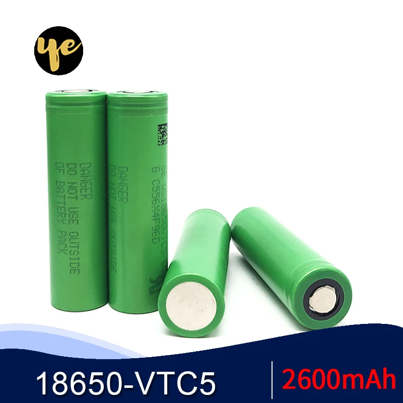 100% оригинальная батарея 18650 VTC5 2600mAh 3 7 V 30A непрерывная разрядка электронная