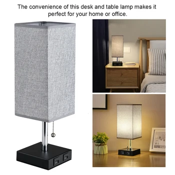 Home Eye Protection With USB Charging Port Pull Rope Switch Square Fabric Shade Table Lamp Bedside Office Indoor Multifunctional
Home Eye Protection With USB Charging Port Pull Rope Switch Square Fabric Shade Table Lamp Bedside Office Indoor Multifunctional