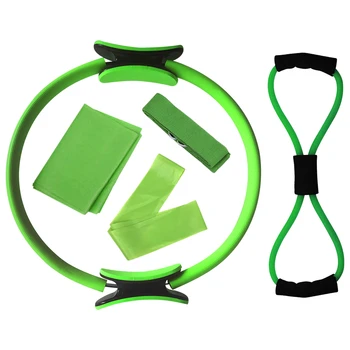 5pcs Yoga Equipment Set Pilates Ring Yoga Cotton Strap Resistance Loop Band Figure 8 Resistance Band Exercise Stretching Strap 
5pcs Yoga Equipment Set Pilates Ring Yoga Cotton Strap Resistance Loop Band Figure 8 Resistance Band Exercise Stretching Strap