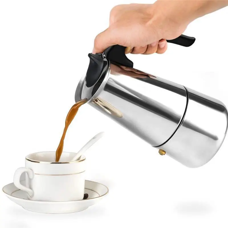Coffee Pot Kettle Stainless Steel Filter Portable Espresso Coffee Maker Percolator Tool Cafetier 100/200/300/450ML
Coffee Pot Kettle Stainless Steel Filter Portable Espresso Coffee Maker Percolator Tool Cafetier 100/200/300/450ML