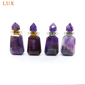 Natural Amethysts Stone Perfume Bottle Pendant Necklace pointed cover Essential Oil Diffuser vial Purple Stone jewelry Chakra
Natural Amethysts Stone Perfume Bottle Pendant Necklace pointed cover Essential Oil Diffuser vial Purple Stone jewelry Chakra