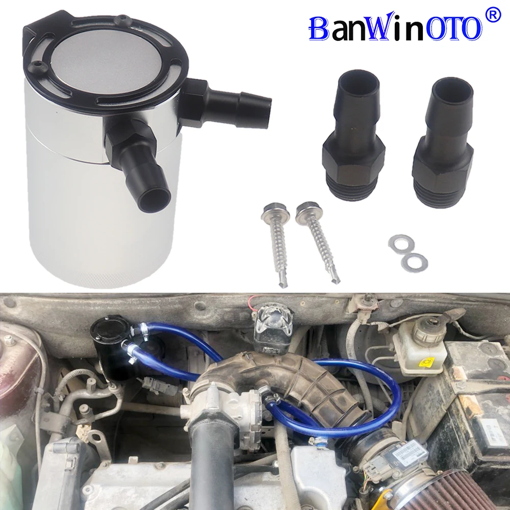 Universal Racing Baffled 2-Port Oil Catch Fuel Tank Racing Baffled With Drain Valve Air Oil Separator Anodized Black Silver
Universal Racing Baffled 2-Port Oil Catch Fuel Tank Racing Baffled With Drain Valve Air Oil Separator Anodized Black Silver