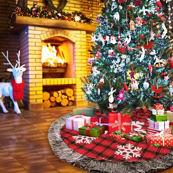 Christmas Tree Skirt,48 Inch Buffalo Plaid Christmas Tree Skirt, Rustic Burlap Xmas Tree Skirt with Faux Fur & Snowflake
Christmas Tree Skirt,48 Inch Buffalo Plaid Christmas Tree Skirt, Rustic Burlap Xmas Tree Skirt with Faux Fur & Snowflake