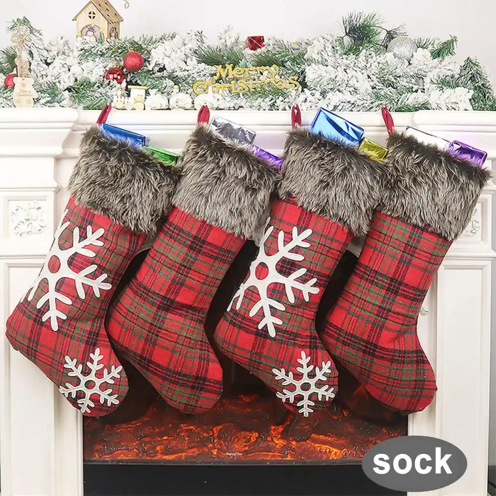 stocking with hanging rope for xmas tree ornament christmas