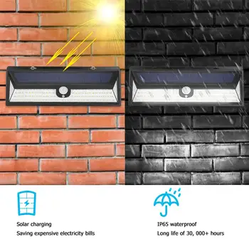 

Waterproof Solar 118LED Wall Lamp Energy Saving Outdoor Emergency Security Motion Sensor Courtyard Light