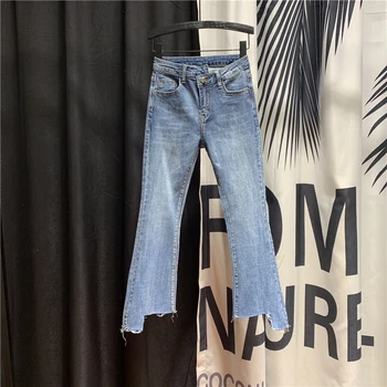 Simple Denim Pants Flare Pants Women High Waist Slimming Jeans Girls Ladies Spring Summer Irregular Jean Pants Jeansy Damskie
Simple Denim Pants Flare Pants Women High Waist Slimming Jeans Girls Ladies Spring Summer Irregular Jean Pants Jeansy Damskie