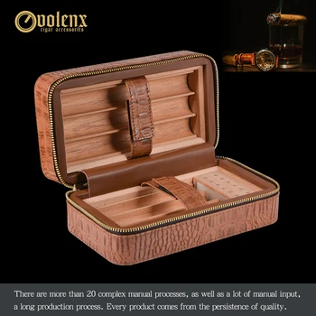VOLENX Leather Cigar Box with Humidifier Classic Cigar Case Humidor Exquisite Handmade Cigar Case Holds 6 Fingers
VOLENX Leather Cigar Box with Humidifier Classic Cigar Case Humidor Exquisite Handmade Cigar Case Holds 6 Fingers