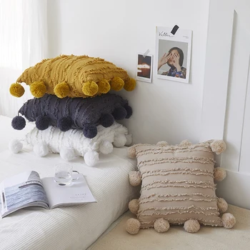 Nordic Solid Color Floral Tassels Square Pillow Case with Pompom Cotton Linen Cushion Cover Home Decorative Pillow Cover 45x45cm
Nordic Solid Color Floral Tassels Square Pillow Case with Pompom Cotton Linen Cushion Cover Home Decorative Pillow Cover 45x45cm