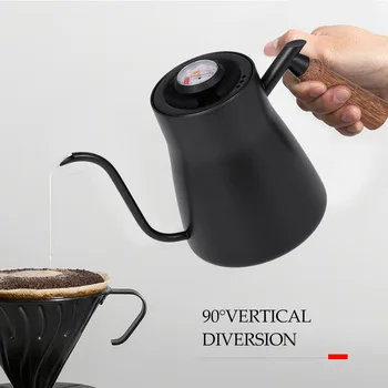 850ml Coffee Kettle Wooden Bracket Hand Punch Pot Coffee Pots with Thermometer Lid Drip Gooseneck Spout Long Mouth Teapot
850ml Coffee Kettle Wooden Bracket Hand Punch Pot Coffee Pots with Thermometer Lid Drip Gooseneck Spout Long Mouth Teapot