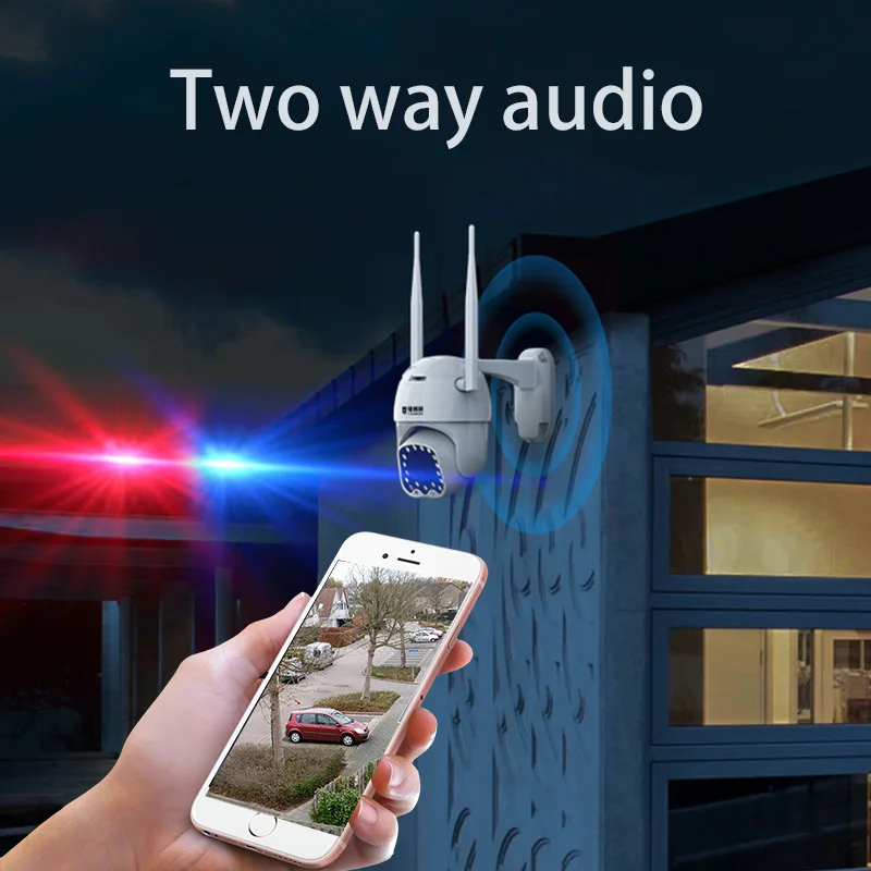 Outdoor Motion Alert 2MP IP Camera WiFi Dual Antenna Speed Dome Camera With Siren Light Cloud Storage
Outdoor Motion Alert 2MP IP Camera WiFi Dual Antenna Speed Dome Camera With Siren Light Cloud Storage