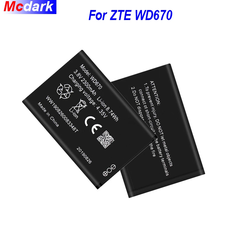 Mcdark 2300mAh For ZTE WD670 Battery Batterie Bateria High Quality Replacement phone Battery
Mcdark 2300mAh For ZTE WD670 Battery Batterie Bateria High Quality Replacement phone Battery