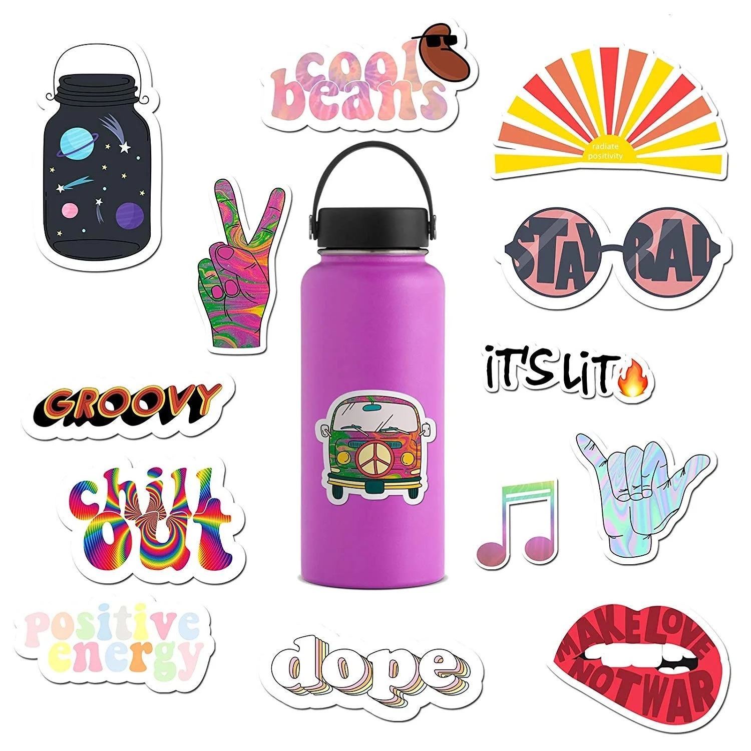 cute hydro flask with stickers