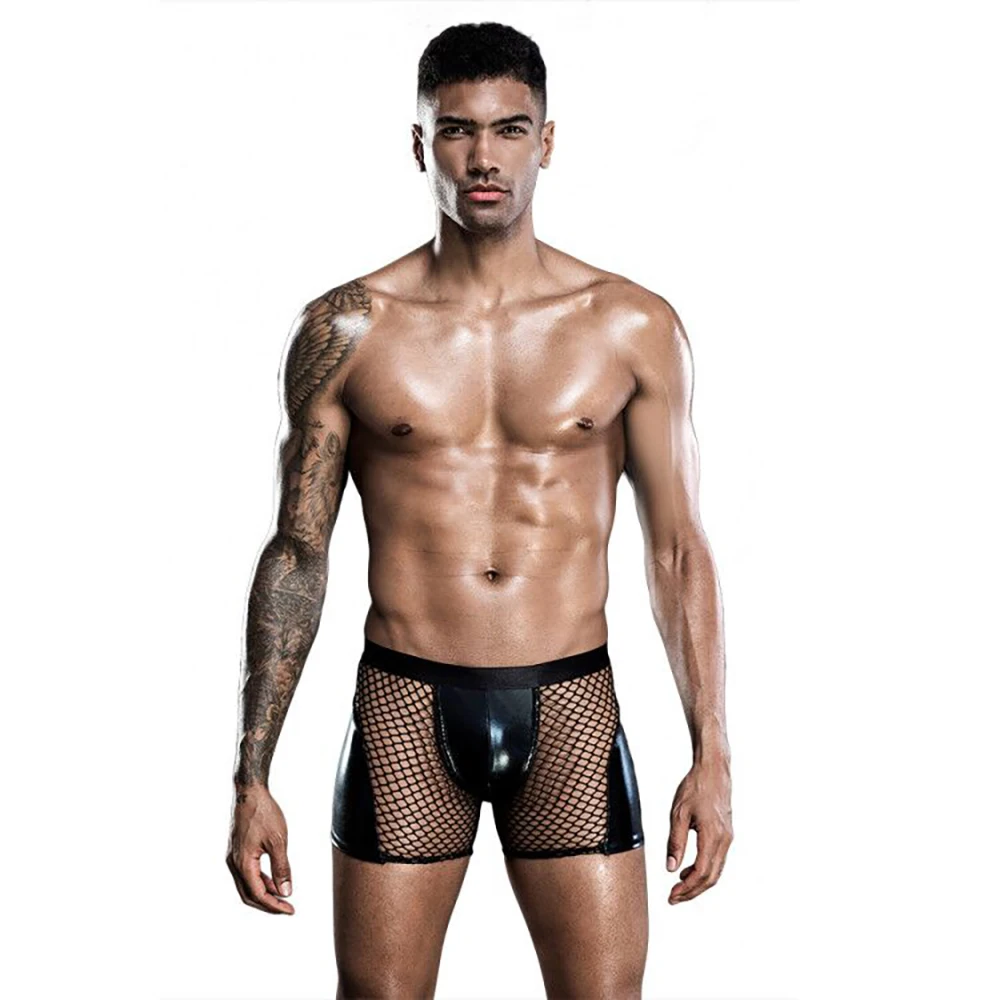 JSY Mens Leather Boxers Lingerie PU Wetlook Vinyl Boxer Shorts Trunks Hollow Out Fishnet Underwear Exotic Pole Dance Clubwear
JSY Mens Leather Boxers Lingerie PU Wetlook Vinyl Boxer Shorts Trunks Hollow Out Fishnet Underwear Exotic Pole Dance Clubwear