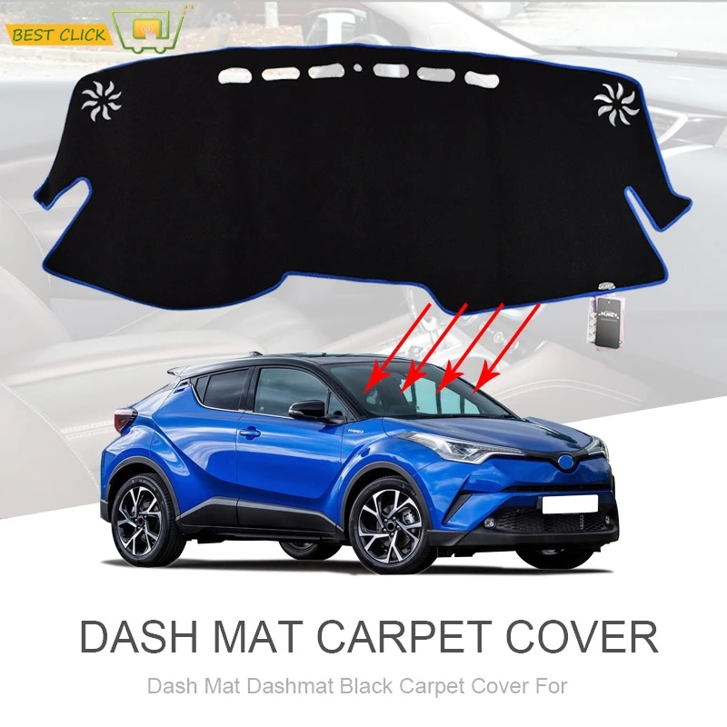Xukey Dashboard Cover Dash Mat Dashmat для Toyota CHR C HR 2016 2017 2018 2019 Blue Edge Board Pad Sun Shade Carpet| |