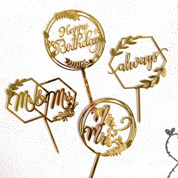 Creative Wedding Cake Toppers Golden Mirror Acrylic Cake Topper For Wedding Party Cake Decor Circular Hexagon Cake Topper Flag
Creative Wedding Cake Toppers Golden Mirror Acrylic Cake Topper For Wedding Party Cake Decor Circular Hexagon Cake Topper Flag