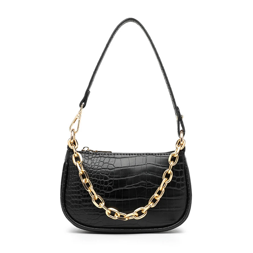 Fashion Luxury Crocodile Pattern Women's Bag Solid Baguette Women's Shoulder Bags High Quality Pu Metal Chain Ladies Handbag
Fashion Luxury Crocodile Pattern Women's Bag Solid Baguette Women's Shoulder Bags High Quality Pu Metal Chain Ladies Handbag