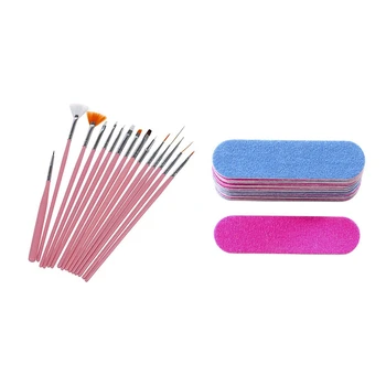 15Pcs Acrylic UV Gel Design Brush Set Painting Pen Tips & 100Pcs Nail Files Double Color Wooden Mini Buffer Sanding
15Pcs Acrylic UV Gel Design Brush Set Painting Pen Tips & 100Pcs Nail Files Double Color Wooden Mini Buffer Sanding
