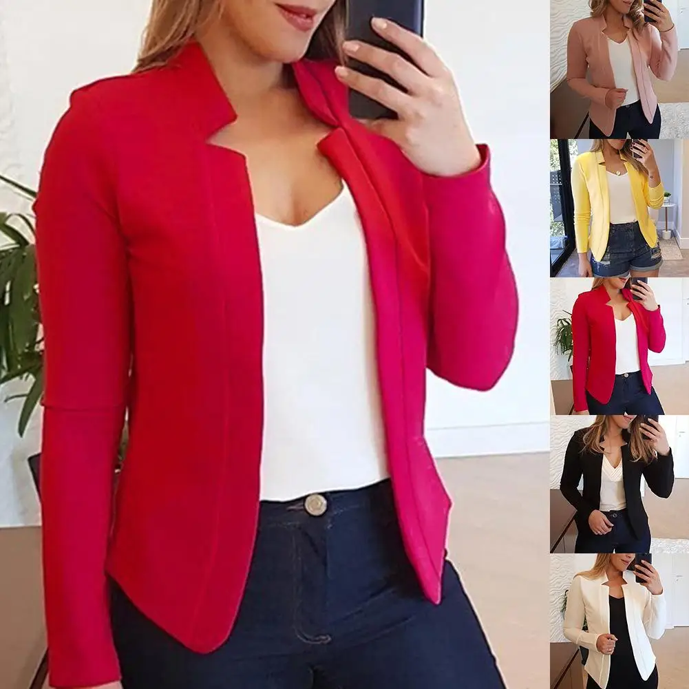 Fall Fashion Women Solid Color Long Sleeve Stand Collar Slims Fit Blazer Coat Women's Clothing Blazers Fashion Long Sleeve Suits
Fall Fashion Women Solid Color Long Sleeve Stand Collar Slims Fit Blazer Coat Women's Clothing Blazers Fashion Long Sleeve Suits