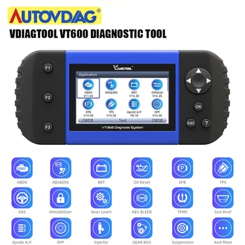 VT600 OBD2 Automotive Scanner Tool VT 600 Engine ABS SRS EPB Oil Service Reset Injector Coding OBDII Diagnostic Tool
VT600 OBD2 Automotive Scanner Tool VT 600 Engine ABS SRS EPB Oil Service Reset Injector Coding OBDII Diagnostic Tool