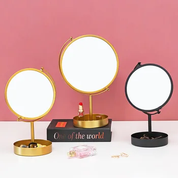 European Style Wrought Iron Round Base Desktop Double-sided Makeup Mirror Creative Home Bedroom Desktop Girl Vanity Mirror
European Style Wrought Iron Round Base Desktop Double-sided Makeup Mirror Creative Home Bedroom Desktop Girl Vanity Mirror