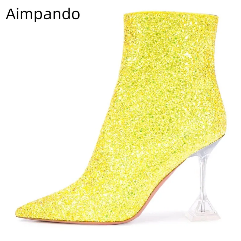 Clear Goblet High Heel Boots Women Mid Calf Slip On Decor Crystals Bottes Point Toe Bling Colors Walking Footwear Boots Woman
Clear Goblet High Heel Boots Women Mid Calf Slip On Decor Crystals Bottes Point Toe Bling Colors Walking Footwear Boots Woman