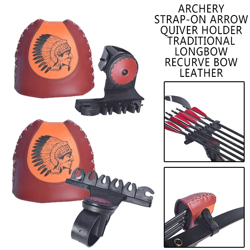 New 4/6pcs Arrows Archery Strap-on Arrow Quiver Holder Traditional Longbow Recurve Bow Leather Parts Red Brown For Outdoor Yard
New 4/6pcs Arrows Archery Strap-on Arrow Quiver Holder Traditional Longbow Recurve Bow Leather Parts Red Brown For Outdoor Yard