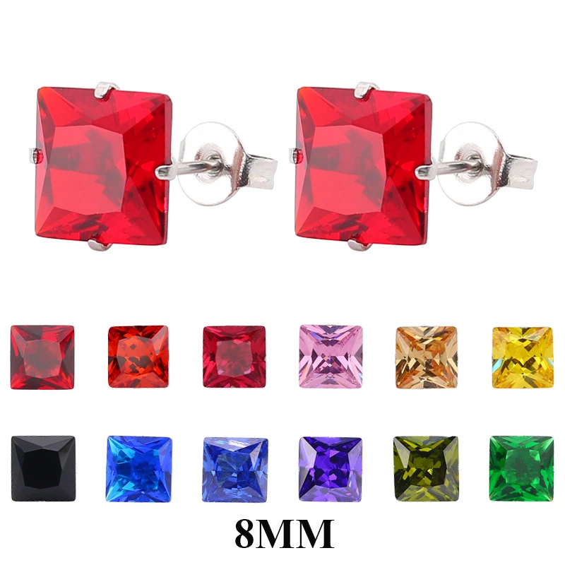 8MM Cute Female Small Earrings Zircon Stone Fashion Silver Wedding Earrings Colorful Double Stud Earrings For Women
8MM Cute Female Small Earrings Zircon Stone Fashion Silver Wedding Earrings Colorful Double Stud Earrings For Women
