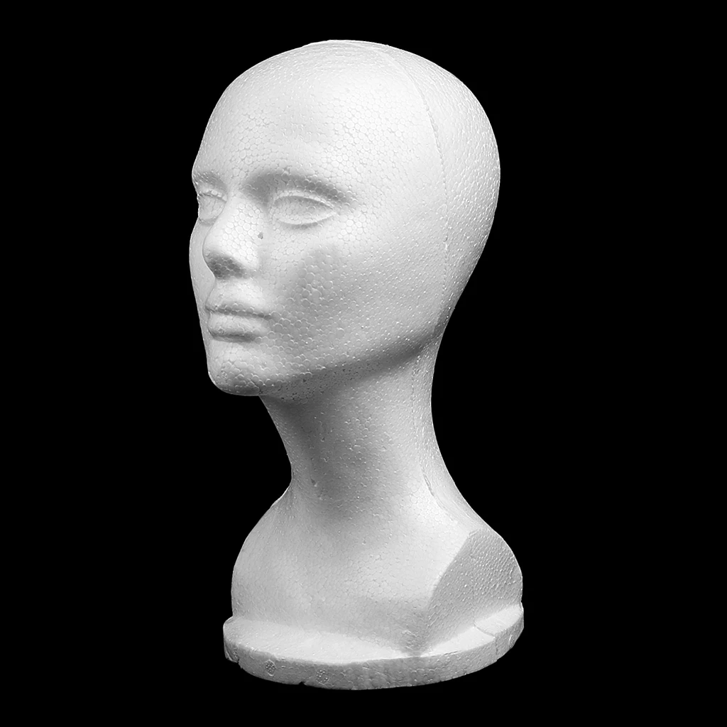 12'' Female Foam Mannequin Manikin Head Model Wig Glasses Store Window Display Stand-White 12'' Female Foam Mannequin Manikin Head Model Wig Glasses Store Window Display Stand-White