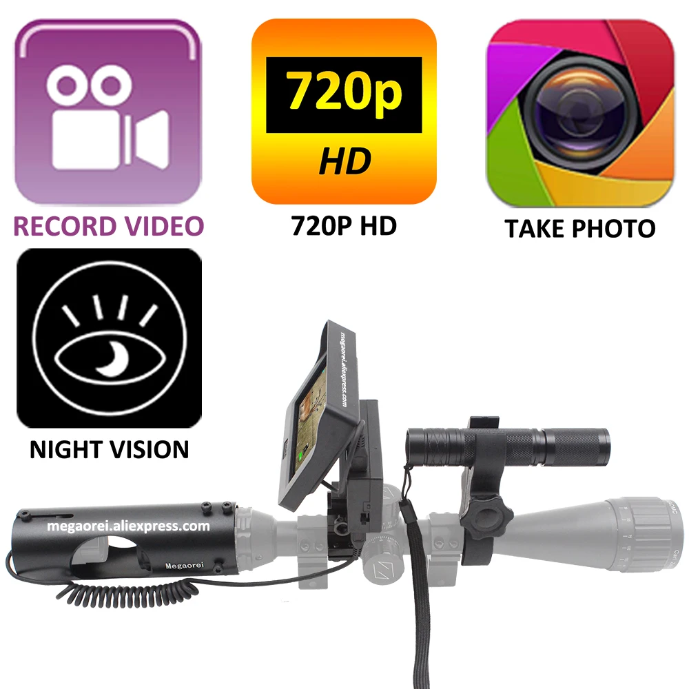 Megaorei2 720p Digital Video Record Hunting Optics Hunting Night Visions for Tactical Rifle ScopeSight with Monitor and Laser IR
Megaorei2 720p Digital Video Record Hunting Optics Hunting Night Visions for Tactical Rifle ScopeSight with Monitor and Laser IR
