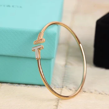 Ladies S925 Sterling Silver Double T Bracelet Classic European and American Fashion Jewelry Holiday Gift Free Shipping 
Ladies S925 Sterling Silver Double T Bracelet Classic European and American Fashion Jewelry Holiday Gift Free Shipping