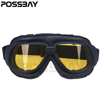 POSSBAY Motorcycle Helmet Goggles Colorful Lens Motocross Goggles Cool Pilot Biker PU Leather For Cycling Sunglasses Glasses
POSSBAY Motorcycle Helmet Goggles Colorful Lens Motocross Goggles Cool Pilot Biker PU Leather For Cycling Sunglasses Glasses
