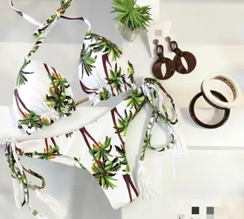 Girls ties halter brazilian push up bikini tassels biquini strappy bandage bathing suit women beach wear swimwear print swimsuit
Girls ties halter brazilian push up bikini tassels biquini strappy bandage bathing suit women beach wear swimwear print swimsuit