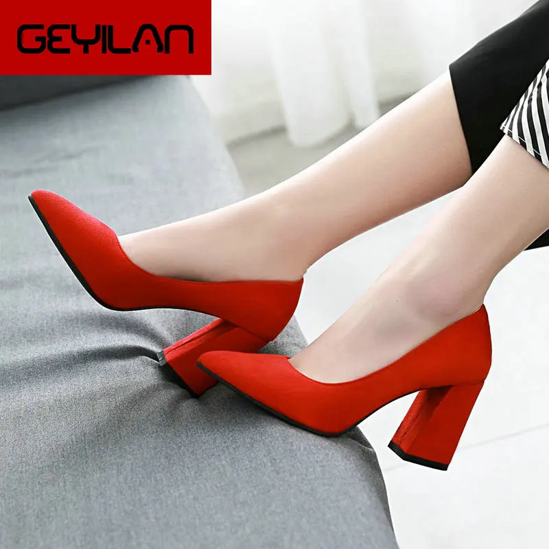 Ladies High Heels Fashion Pointed Toe Thick Heel Pumps Slip On Spring Autumn Dress Shoes Women Beige Black Red
Ladies High Heels Fashion Pointed Toe Thick Heel Pumps Slip On Spring Autumn Dress Shoes Women Beige Black Red