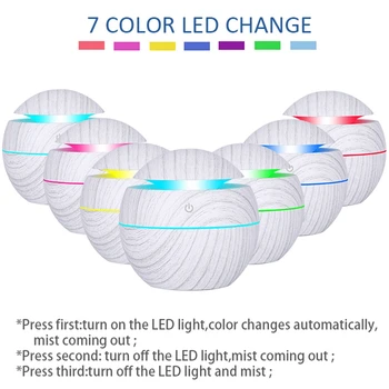New 130Ml Mini Electric Air Humidifier Usb Charge Aroma Diffuser Ultrasonic White Wood Grain With 7 Color Led Light For Home
New 130Ml Mini Electric Air Humidifier Usb Charge Aroma Diffuser Ultrasonic White Wood Grain With 7 Color Led Light For Home