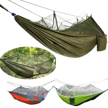 Portable Parachute Fabric Camping Hammock With Mosquito Net Hanging Bed Sleeping Hammock Outdoor Camping Sleeping Swing
Portable Parachute Fabric Camping Hammock With Mosquito Net Hanging Bed Sleeping Hammock Outdoor Camping Sleeping Swing